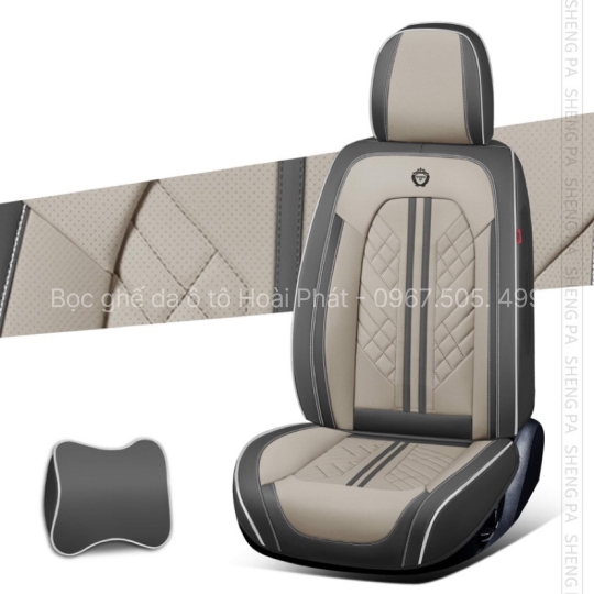 Bộ Áo Ghế Ô Tô Thời Trang Super Sport Cao Cấp – Màu Ghi Đen