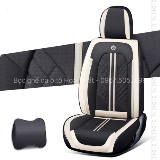 Bộ Áo Ghế Ô Tô Thời Trang Super Sport Cao Cấp – Màu Ghi Đen